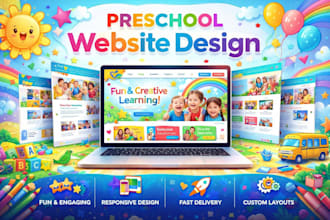 design your kindergarten website preschool daycare website or childcare website