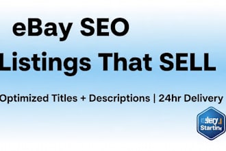 do ebay product listings with SEO titles and descriptions