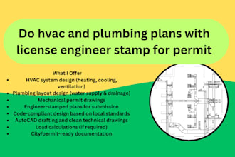 do hvac and plumbing plans with license engineer stamp for permit