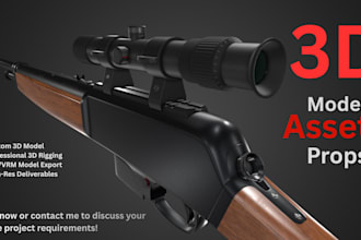 create custom 3d game assets, characters, props, 3d weapons, 3d avatar, vrchat