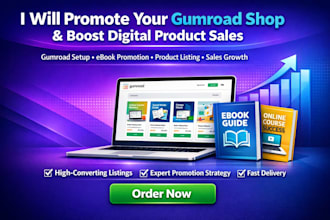 promote gumroad shop setup digital products boost ebook sales online