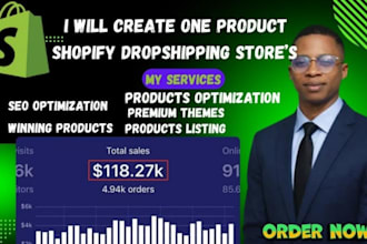 design a high converting shopify one product, niche dropshipping store