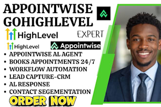 do gohighlevel appointwise ai agent automation workflow ghl landing page crm