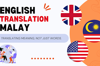 manually translate english to malay or malay to english professionally