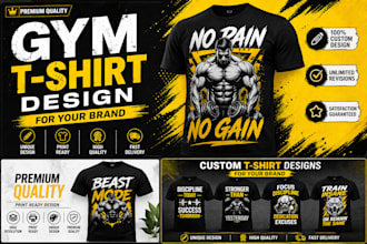 design gym fitness t shirt for your clothing brand
