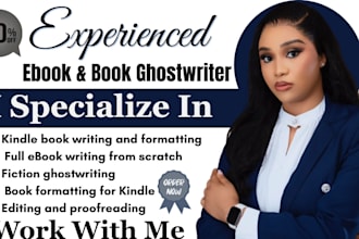 do fiction ghostwriter, kindle book writer, romance book, ebook writer