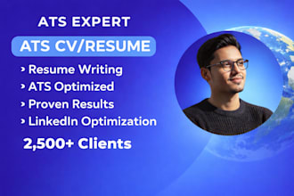 write ats optimized resume, CV and cover letter for UK, USA and canada
