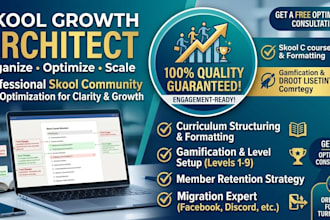 organize, optimize your skool structure, skool community for clarity and growth