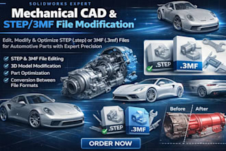 fix modify 3d step file cad model 3mf file correction for 3d printing