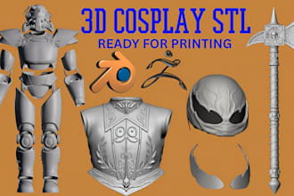 create custom 3d cosplay armor, anime mask, helmets and stl models for printing
