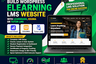 build wordpress elearning lms website with learndash eduma tutor