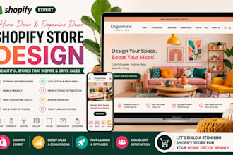 do home decor and dopamine decor shopify store furniture store interior design