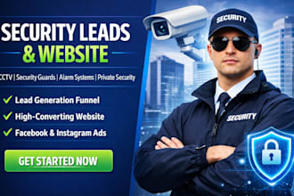 generate cctv installation leads, alarm system,  security website