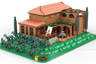 design custom lego moc houses, set lego cars toys with pdf building instructions