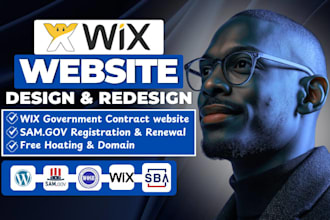 design wix government contract website, redesign wix website, sam gov website