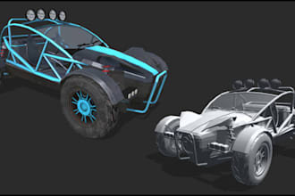 create 3d vehicle modelling cars bikes game assets unity unreal engine uv unwrap