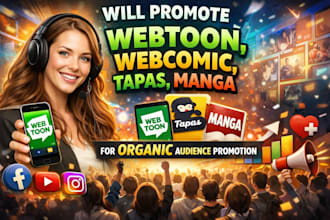 promote webtoon, webcomic, tapas, manga for organic audiencce promotion