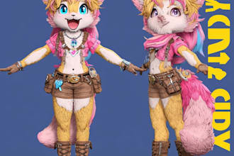 design live 2d vtuber rigging model furry fursona