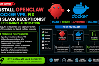 install openclaw docker vps, fix ai slack receptionist multichannel automation