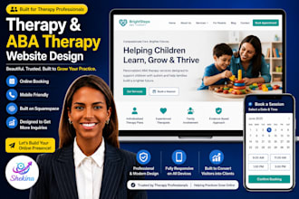 design a therapy, counseling, aba therapy website on squarespace