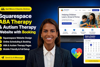 design a squarespace aba therapy or autism therapy website with booking