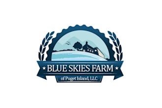 design small farm logo for blue skies farm of puget island