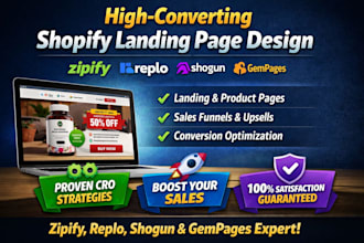 design zipify replo shogun gempages shopify landing page cro
