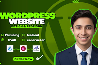 design wordpress website for plumbing, hvac, roofing, contractor