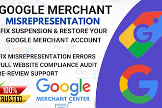 fix google merchant center suspension and gmc misrepresentation