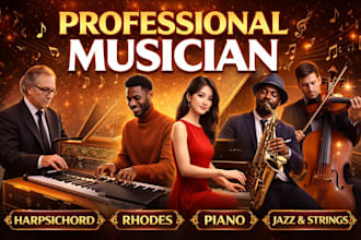 record jazz piano, rhodes, harpsichord and strings for your song