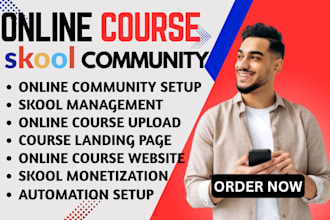 setup skool online community skool course creation skool community manager