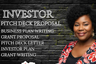 write investor pitch deck business plan for new startup feasibility study report