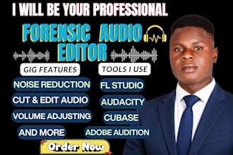 do forensic audio cleanup, remove noise, cut, repair and enhance any audio