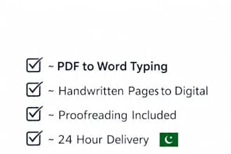 do fast urdu data entry, PDF to word conversion, and proofreading