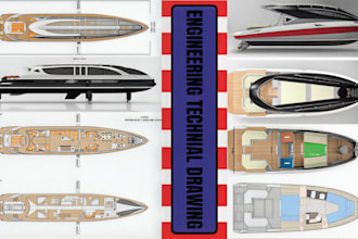 convert hand sketch to professional ship cad drawing