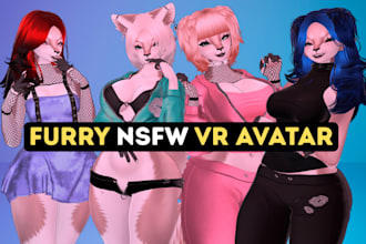 edit, create, upload furry nsfw vrchat avatar furry vrc avatar vr chat character