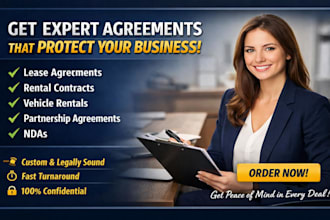 draft lease, rental, vehicle rental, partnership and nda agreements