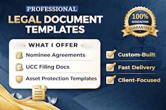create customised nominee agreement, ucc filing and asset protection document