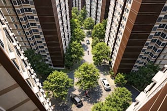 3d residential real estate,high rise apartment,master plan design,cgi rendering