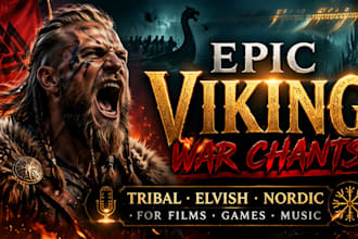 record epic tribal, elvish, nordic, viking war chants for films, games and music