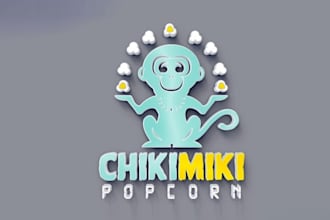 make gourmet popcorn logo with love fun and sophistication