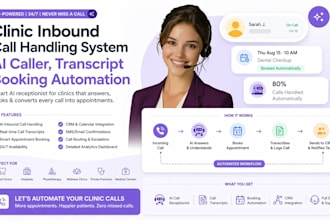 build clinic inbound call handing system ai caller transcript booking automation