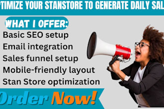 buid and optimize your stanstore and generate stan store setup