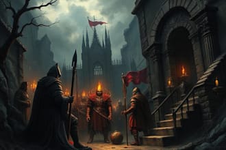 create dark art medieval detailed illustration