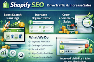 design shopify store, shopify website and do shopify SEO for ecommerce growth
