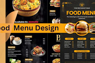 design a high conversion restaurant menu and digital menu board