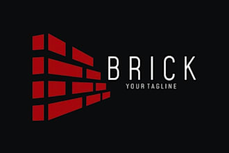 create  professional modern masonry, brick construction logo