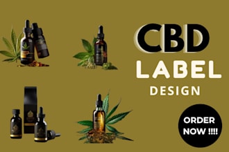 do premium cbd hemp label design, supplement bottle label and packaging design