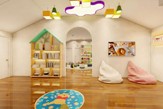 do 3d kids playground, kids room design, 3d nursery room