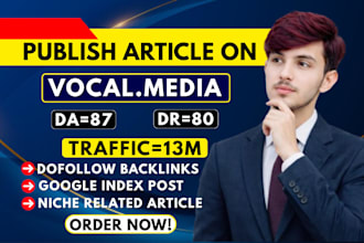 publish SEO articles on vocal,media and premium guest post service,link buliding